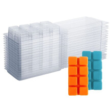 Contenedores de Cera para Derretir-Moldes para Derretir Cera de Plástico Vacío Transparente de 8 Cavidades-25 Paquetes de Cubos Tipo Almeja para