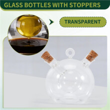 Oliven ÖL und Essig Spender 2 im 1 KüChen Glas Flasche ÖL- und Essig Flasche mit Kork Verschluss