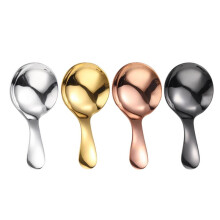 Small Scoops for Canisters,Total of 4 Pcs Short Handle Spoons for Salt Sugar Condiments Coffee Tea Dessert
