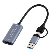 USB3.0 Video Capture Card 4K -Compatible to USB Type C Video Game Recorder Card for Gaming Live Streaming