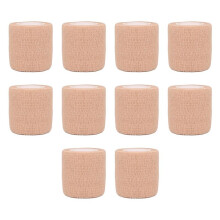 10st Beige Färgglad Sport Självhäftande Elastiskt Bandage Wrap 4,5 M Elastiskt Band för Knästöd, Fingrar