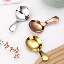 Small Scoops for Canisters,Total of 4 Pcs Short Handle Spoons for Salt Sugar Condiments Coffee Tea Dessert