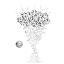 16PCS Disco Straws, Disco Party Decorations Straws with Silver Disco Decor, 70s Disco Party Supplies