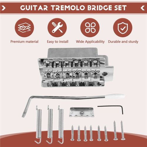 52,5 Mm Gitarr för STRATOCASTER Tremolo Bridge Set för  Strat Squier Elgitarrbyte, Silver 1
