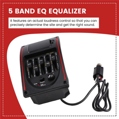 5-Bands Tonkontroller EQ Equalizer Tuner PS-500 5-Bands Akustisk Gitarr EQ Preamp Equalizer Pickup Akustisk Gitarr 1