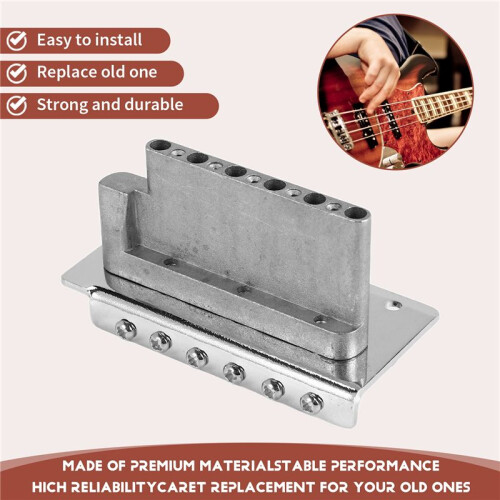 52,5 Mm Gitarr för STRATOCASTER Tremolo Bridge Set för  Strat Squier Elgitarrbyte, Silver 2