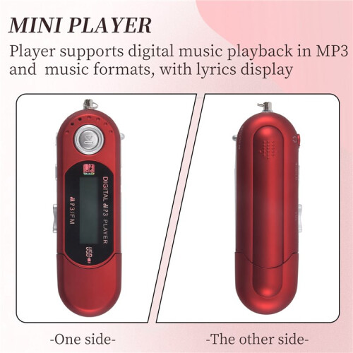 MP3 Player USB 2.0 Small Flash Drive Multilanguage LCD Music Player with 3.5mm Audio Jack Automatic Shutdown(C) 2