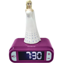 Lexibook - Disney Frozen 2 Elsa Digital Väckarklocka med Nattlampa och Snooze, Ljusande Elsa, Ljudeffekter