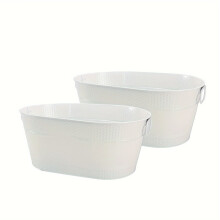 (Hx-002-w, 2pcs) Seau à glace en fer Portable multicolore, seau de rangement extérieur, seau à glace pour barbecue, étanche et