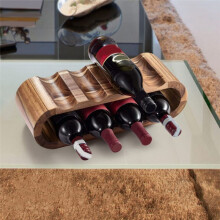 Wine Racks Countertop Bottle Holder- 2 Tier 8 Bottle Wood Wine Storage Racks Small Wine Rack Organizer Rustic Wine Rack
