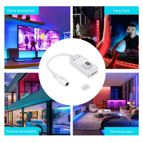 RGB Led Light Strip Voice Control Work with Alexa &  Home, WIFI Wireless  Controller with Free App Via IOS Or Android 2
