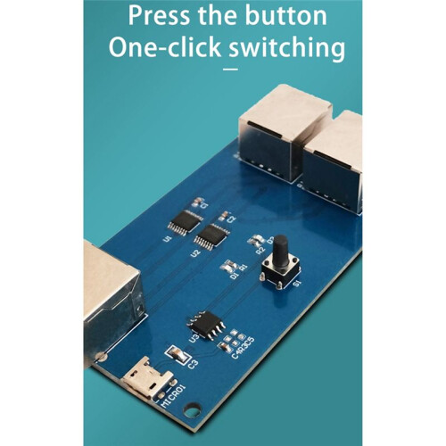 Gigabit Ethernet Port Switcher Internal/External Network Switcher Network Cable Broadband 2-In-1-Out Distributor Module 2
