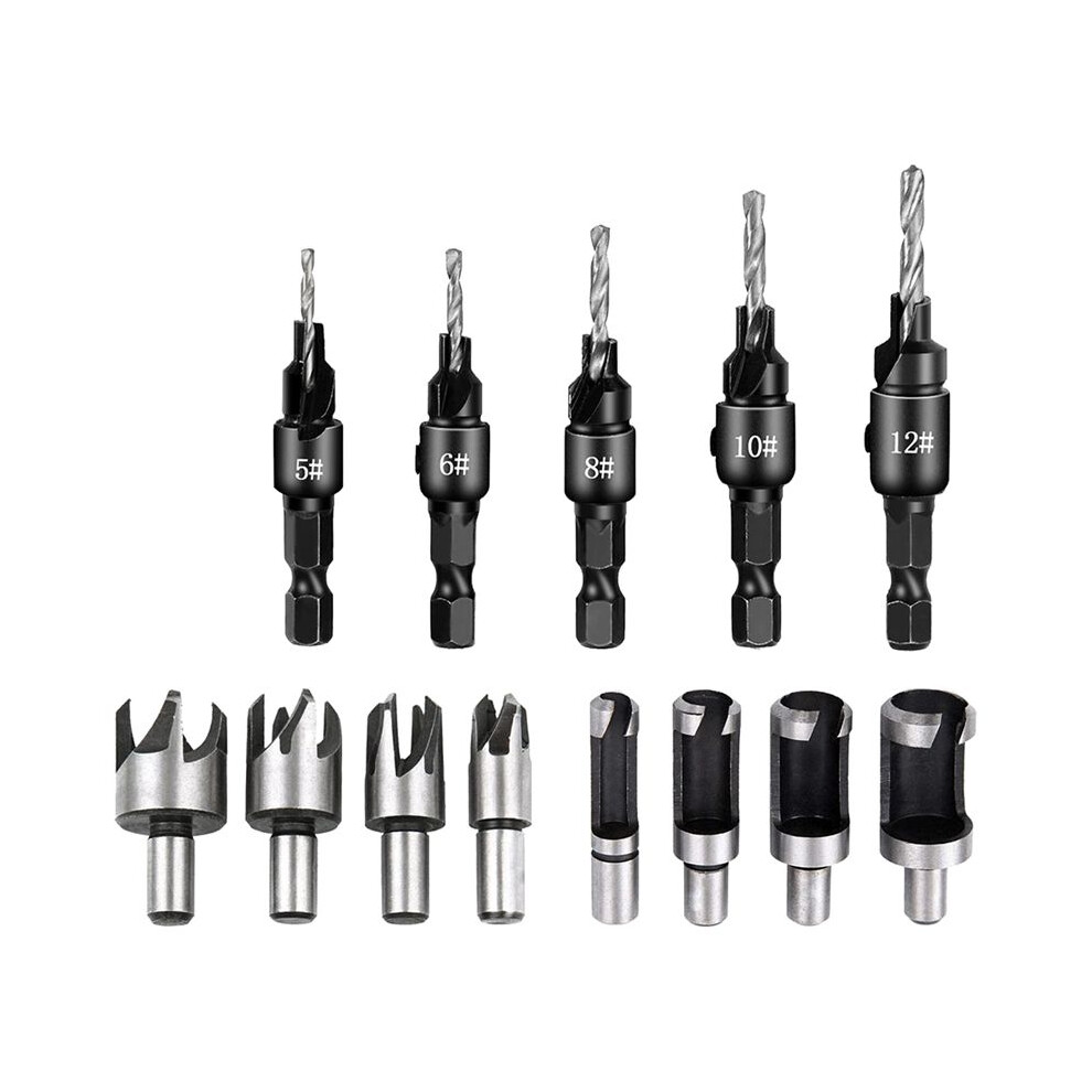 Countersink Woodworking Set 5 Pieces Countersunk Bits Set, 8 Pieces Countersunk Drills For Woodworking, Diy 6031503659741