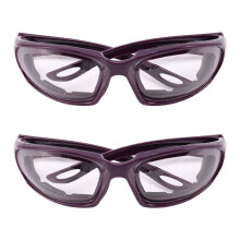 2X Libre de Lágrimas Gafas de Protección para Picado de Cebolla Gafas de Protector de Ojos Herramienta de Cocina Gadget Morado