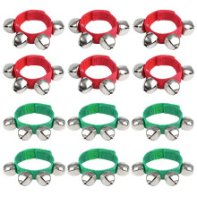 12 Stuks Polsband Bells Armbanden Jingle Bells Muzikale Enkelbellen Ritme Instrument voor Kinderen Kerstfeest Gunsten-A