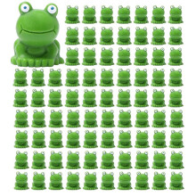 Paquete de 100 Ranas, DecoracióN de JardíN de Ranas, Figuras de Ranas Verdes, Figuras de Resina de Ranas, Figuras de Ranas