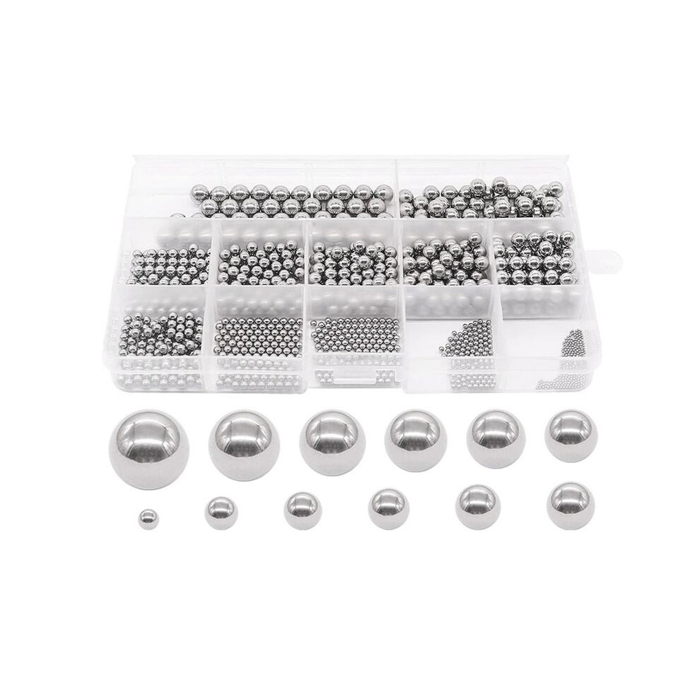 600Pcs 12 Size Stainless Steel Precision Steel Balls 1-8Mm Metric Bicycle Bearing Balls Assortment Kit Mixing Balls 6031271063481