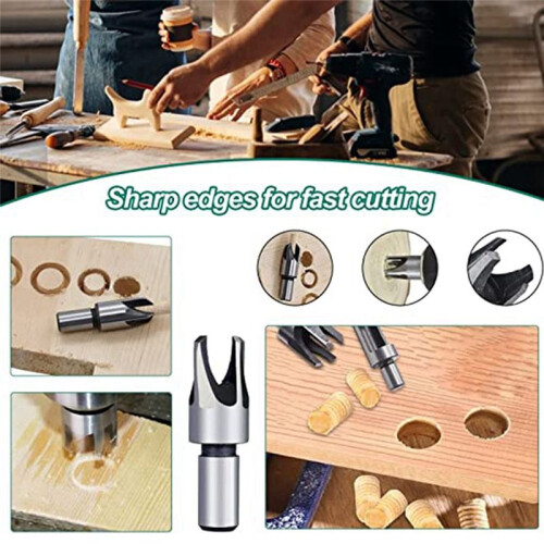 Countersink Woodworking Set 5 Pieces Countersunk Bits Set, 8 Pieces Countersunk Drills for Woodworking, DIY 1