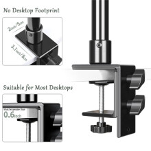 C Tripod Clamp Desk Mount Light Stand with 1/4In Table Fixture Adjustable Camera Tabletop Bracket Stand