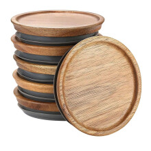 Set van 6 Houten Opbergdeksels met Allemaal Verzegeld, Houten Deksels voor Bal, Kerr-Potten, Materiaal van Voedingskwaliteit, Luchtdicht voor Potten