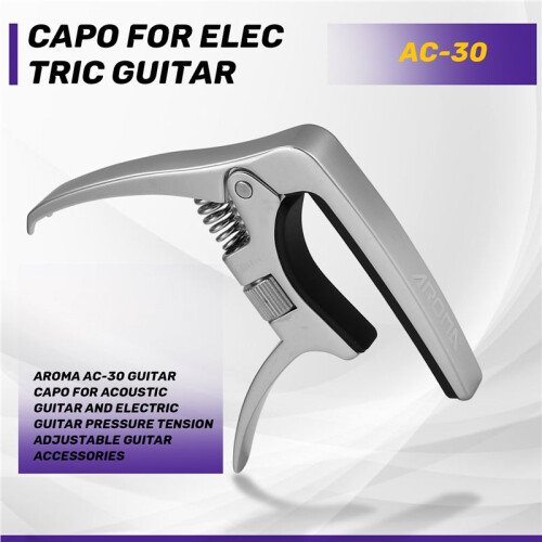 AROMA AC-30 Gitarr Capo för Akustisk Gitarr och Elektrisk Gitarr Tryckspänning Justerbara Gitarrtillbehör 1