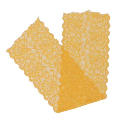 Nylon-Spitze 10 Yards 23 cm breit goldfarbenes Stretchgewebe