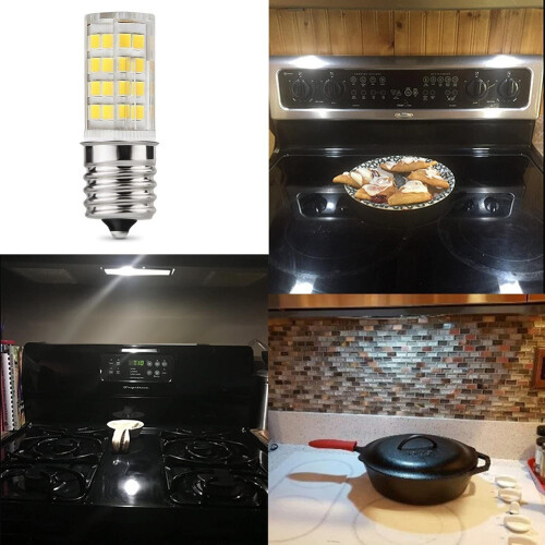 2 Pack 4W Dimmable LED E17 Microwave Oven Bulb , Daylight 6000K 40W Halogen Equivalent Light ,Ceramic E17 LED Bulb 1