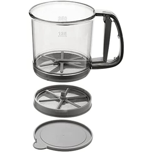 Flour Sifter for Baking, Double-Layer Extra Fine Mesh Sieve Strainer, Handheld Squeeze Sugar Sifter for Kitchen