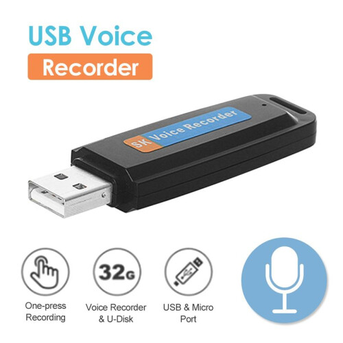 Draagbare Oplaadbare U-Disk USB Digitale Audio Voice Recorder  Dictafoon Geactiveerde Recorder -Wit 1