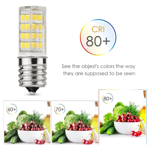 2 Pack 4W Dimmable LED E17 Microwave Oven Bulb , Daylight 6000K 40W Halogen Equivalent Light ,Ceramic E17 LED Bulb 2