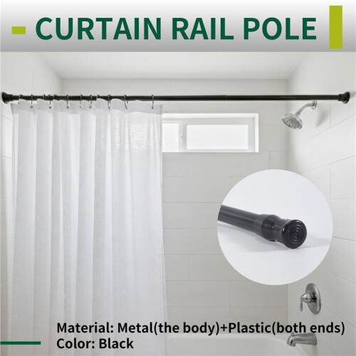 Spring Extendable Loaded Curtain Rail Pole Telescopic Bath Window Tension Rod,40-70Cm 1