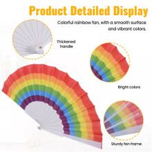 Rainbow Fan Pride Folding HandHeld Fans Gay Pride Accessories Rainbow Accessories Decorations Pride Month