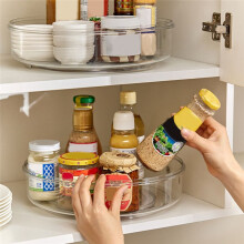 Organizer Cabinet, Upgraded 11.5 Inch Clear Turntable, Rotating Spice Storage for Kitchen, Pantry, Refrigerator,Bathroom