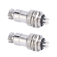 2 piezas de conector de aviación, plateado, aleación de zinc, 20 mm