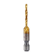M3x0.5mm Hex Shank Titanium Plated HSS Schroefdraad Metrische Tap Boren Schroef Machine Samengestelde Tap Open Afschuining Tool