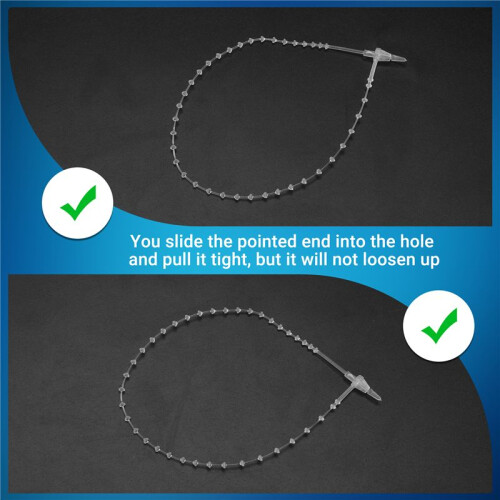 Plastic Packing Fasten String Cable Cord Loop Tie 18cm 1000pcs Transparent color