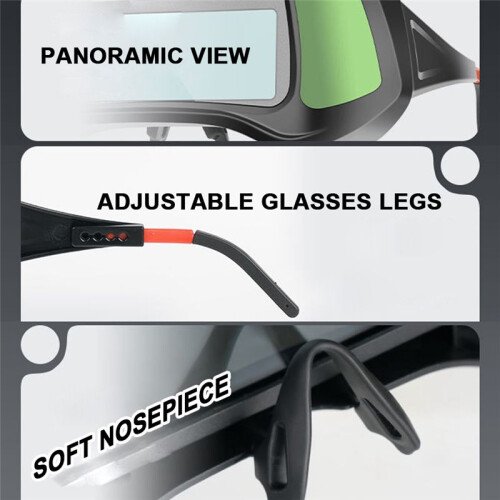 Automatic Dimming Welding Goggles Large View Auto Darkening Protective Glasses for Arc Welding Grinding Cutting,B 1