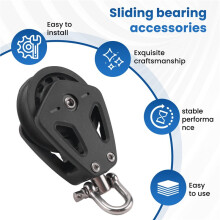 High Load Sheave Block Universal- Single Pulley Swivel Shackle Sailboat Plain Bearing Block Rope Runner Accessories