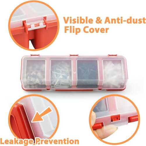 Screw Parts Box Storage Case Recycled Material 400.0g Red 2