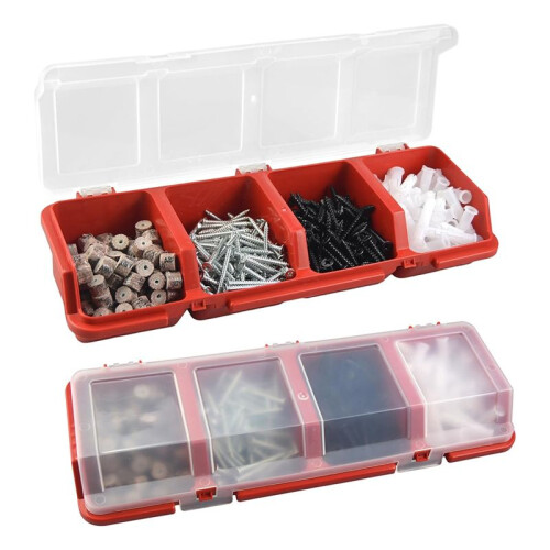 Screw Parts Box Storage Case Recycled Material 400.0g Red 2
