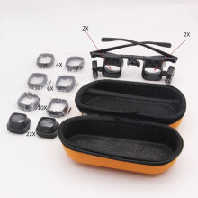 24X Headband Magnifying Glass with LED Light for Jewelry Watch Repair Soldering Magnifier Loupe Welding Glasses Black