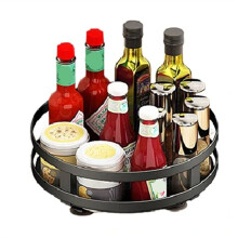 Rejilla Giratoria de 360 Grados para Condimentos, Bandeja de Almacenamiento de Acero Al Carbono Antideslizante para Tanque de Almacenamiento,