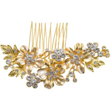 Capelli da sposa pettini Vintage imitazione di cristallo forcine Prom gioielli oro argento motivo floreale Accessori per capelli perni donna oro
