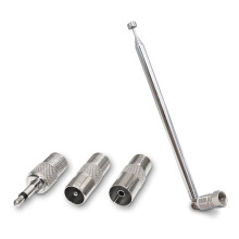 1 Set Antenna Radio FM Telescopica Antenna A Stelo Adattatore da 3,5 mm Ricevitore Stereo MAV Spina Maschio Tipo F Antenna A 7 Sezioni