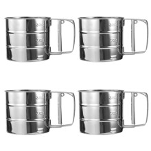 Baking Flour Sieve Food Strainer Stainless Steel Handheld Sieve Flour Cup Seasoning Kitchen Tools