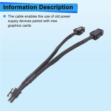 Cavo Adattatore di Alimentazione GPU Doppio da 6 Pin Femmina A 8 Pin Maschio con Maniche Intrecciate da 20 cm