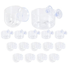 16PCS Aquatic Plant Cups, Transparent Acrylic Aquatic Plant Pot with Suction, Aquarium Decoration 2 Shapes