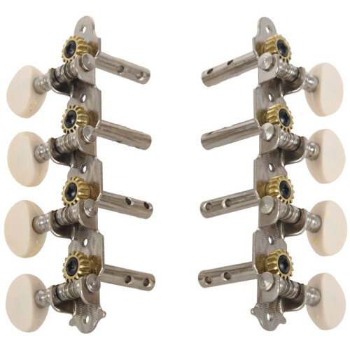 Machines Tuners Pegs Tuning Key with White Pearl Knobs 4L+4R for Mandolin 1