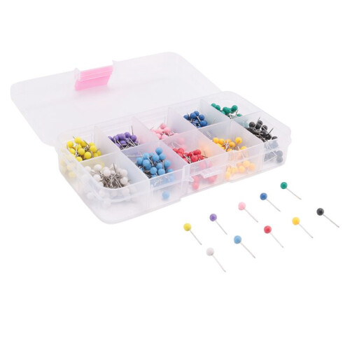 Map Tacks Push Pins Plastic  with Steel Point, 4mm, 500 Pieces 1