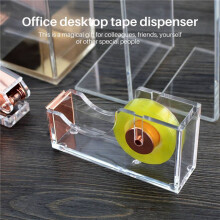 Design acrylique de luxe Devidoir transparent de ruban de table de bureau Or rose